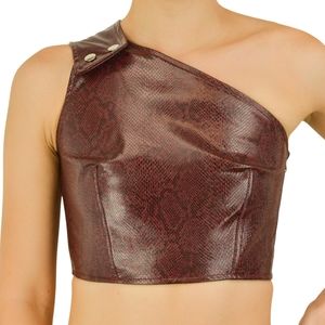 NWT faux leather top